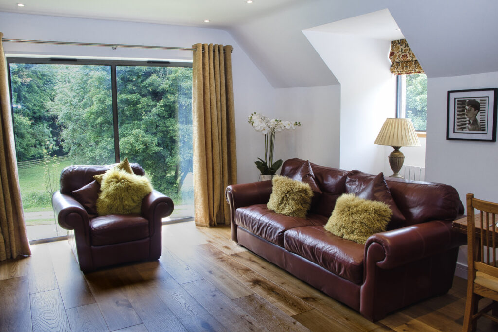 The Loft leather sofa and armchair